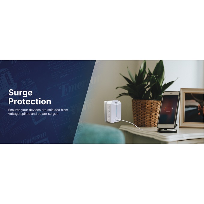Emerson Wall Charger with Surge Protection, , large