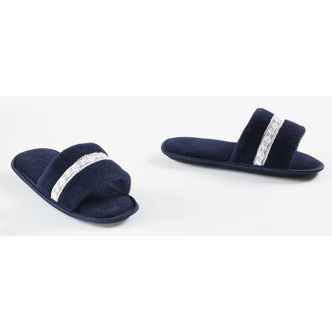 Women's Open Toe, Quilted Slipper, , large