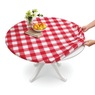 Indoor/Outdoor Fitted Tablecloth, Gingham Red, large