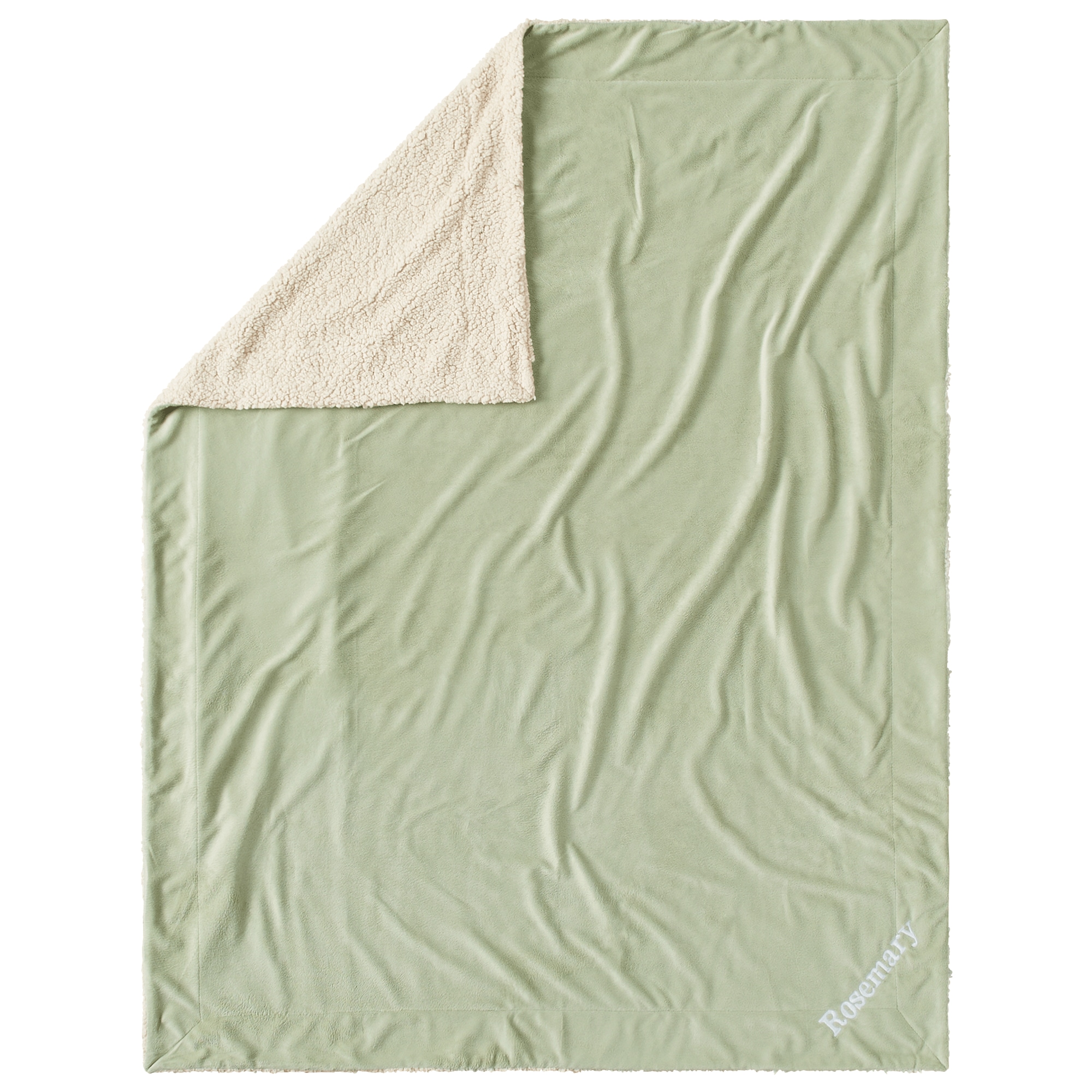 Plush Sherpa Throw, Sage, large