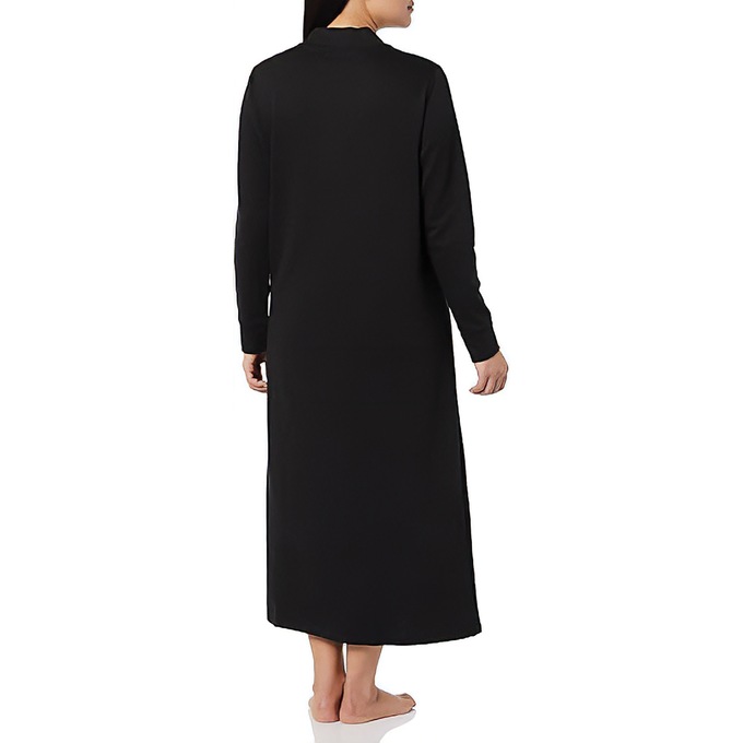 Solid Snap Front Robe, Black, large