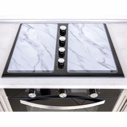 Set of 2 Burner Covers &amp; Glass Cutting Board, , large