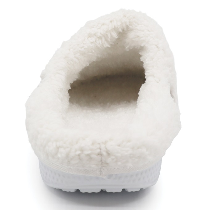 Women's Fleece-Lined Clog, White, large
