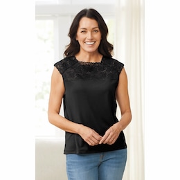 Reversible Lace Trim Cami, , large