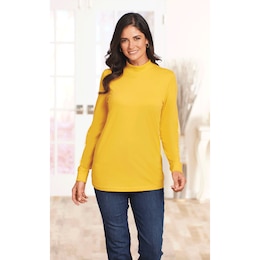 Long-Sleeve Mock Neck Top, , large