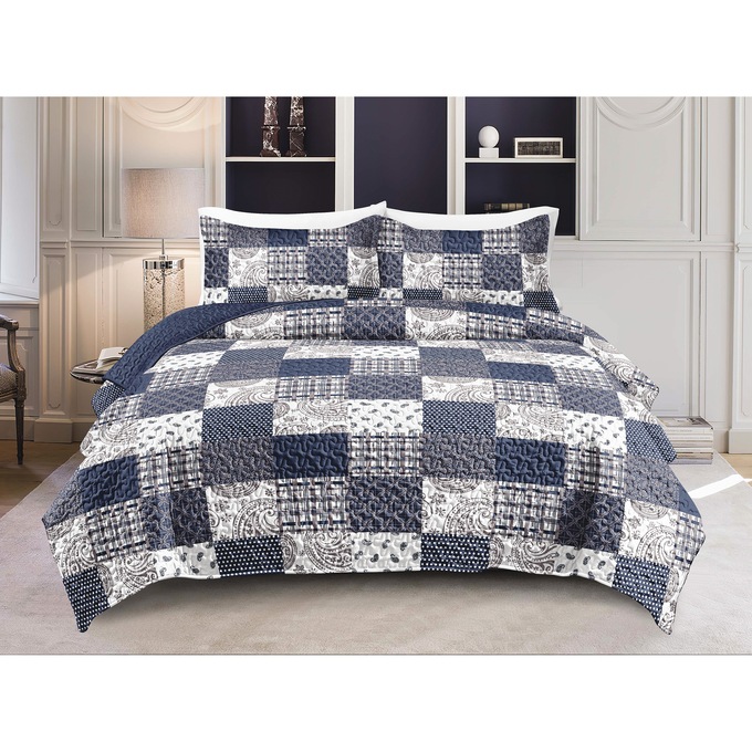 Devon Patchwork Quilt Set, , large