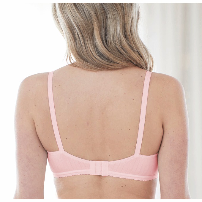 Bestform Striped Wireless Bra, Pink, large