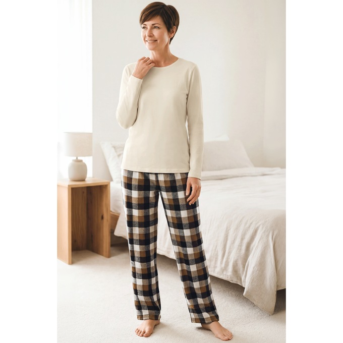 Women's Plaid Flannel PJ Set, , large