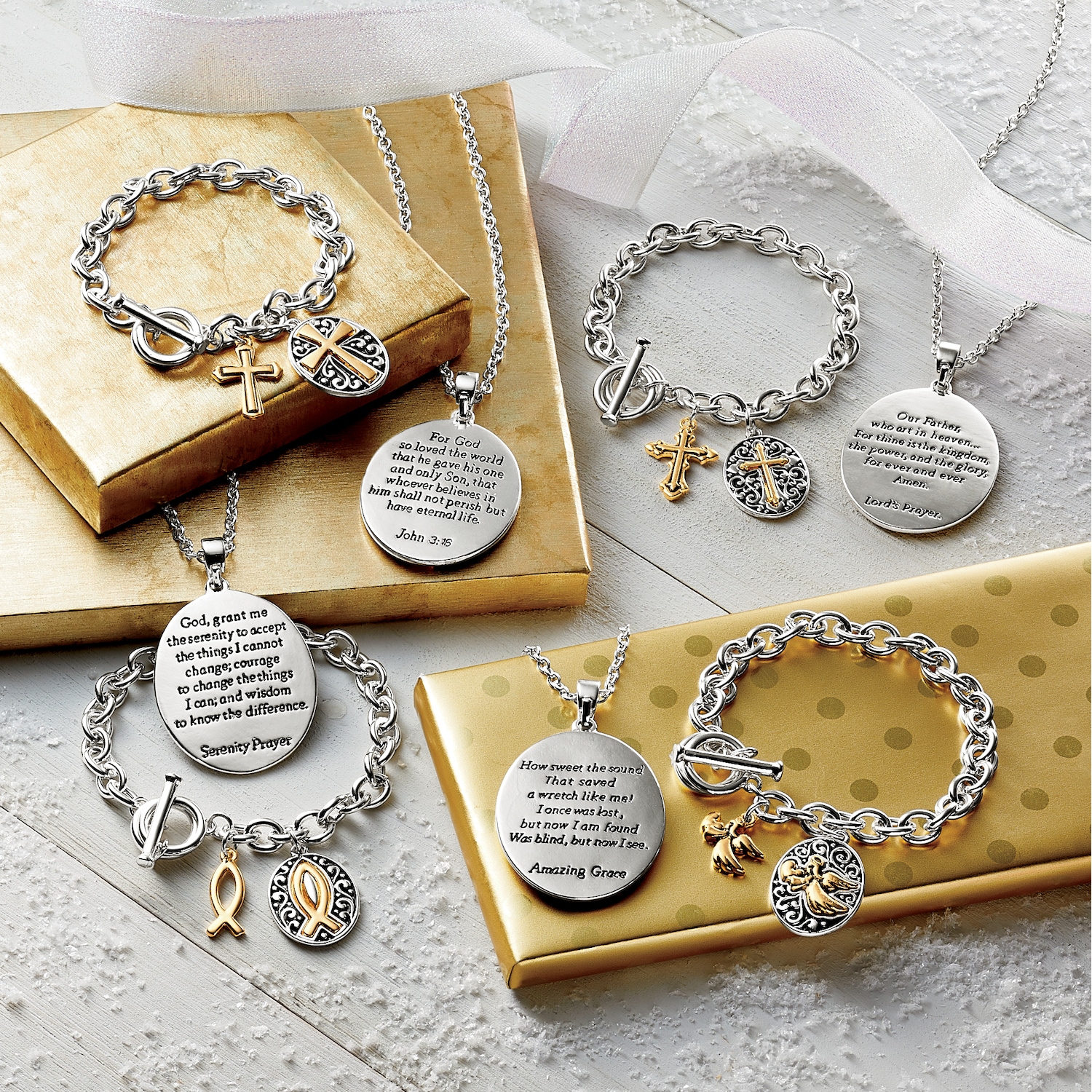 Prayer Charm TwoTone Jewelry Amerimark