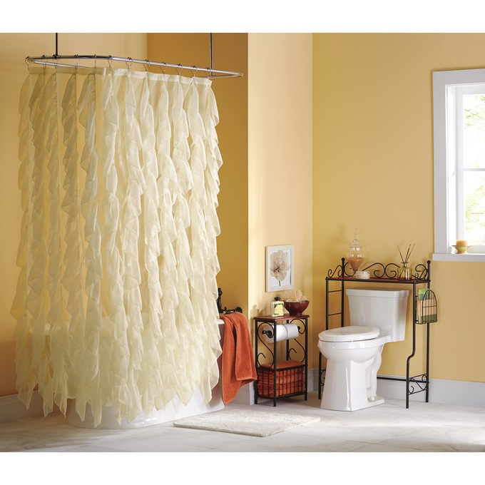 Cascade Shower Curtain, Ivory, large