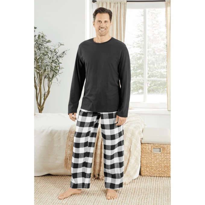 Men's Flannel PJ Set, , large