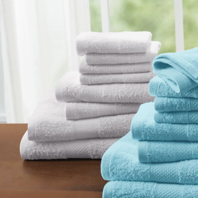 8-Piece Towel Set, Silver, large