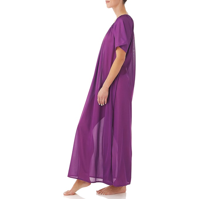 2-Pack Long Tricot Nightgowns, Teal Iris, large