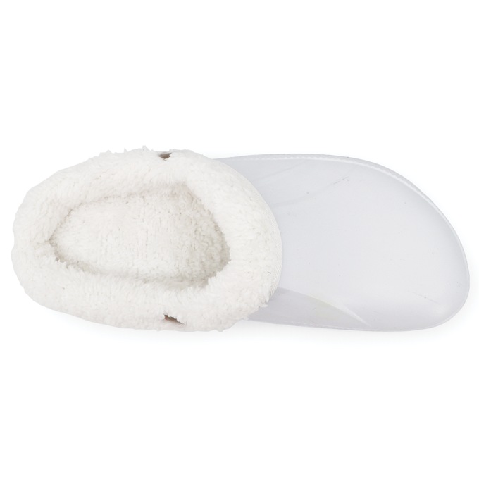Women's Fleece-Lined Clog, White, large