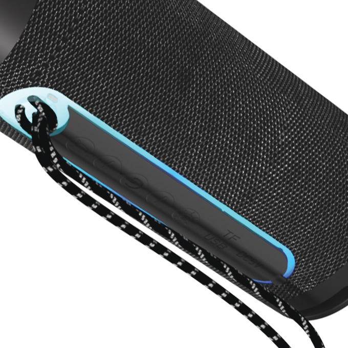 Supersonic Portable Speaker with Flashlight, Black, large