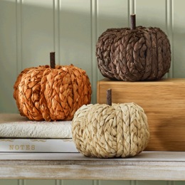 Set of 3 Rattan Pumpkins, , large
