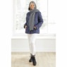 Women's Hooded Scarf, Charcoal Gray, large