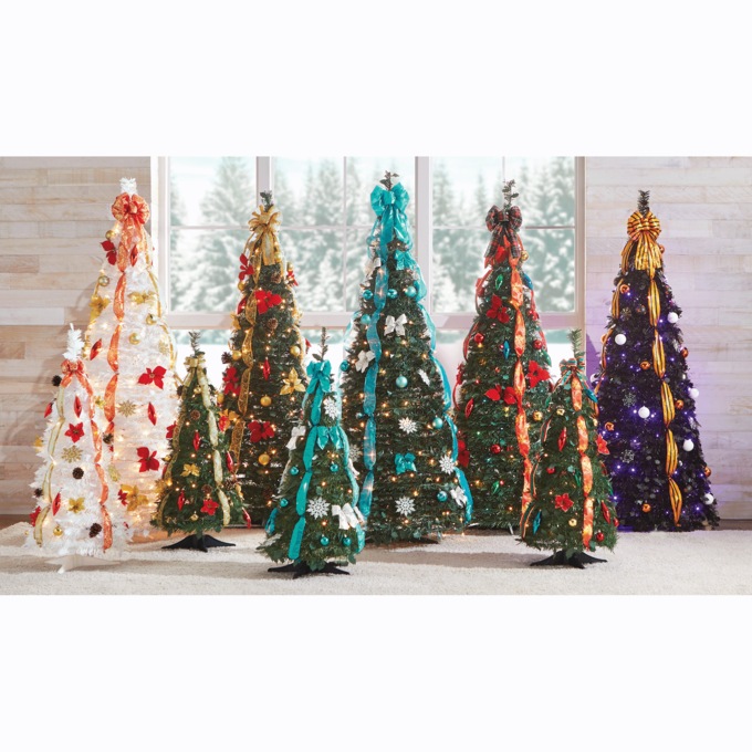 3' Poinsettia Pop-Up Tree, , large