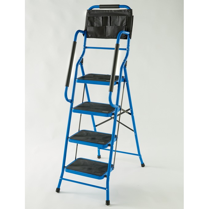 4-Step Safety Ladder with Tool Tote and Non-Slip Steps, , large