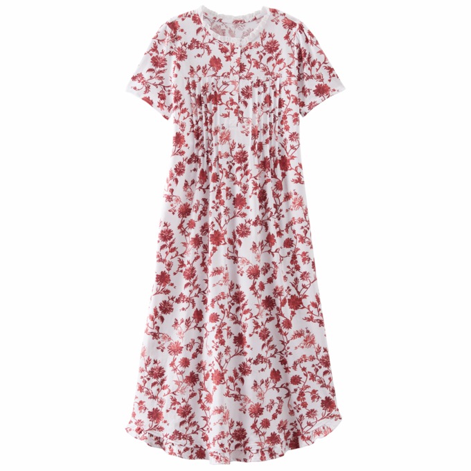 Long Printed Nightgown, , large