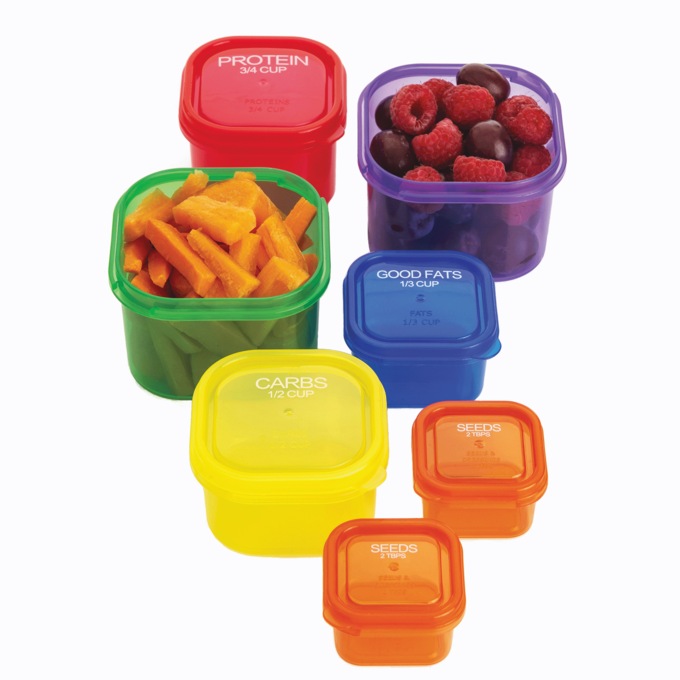 28-Piece Proper Portion Containers with Lids, , large