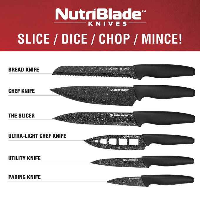 Granitestone Nutriblade 6-Piece Knife Set, , large
