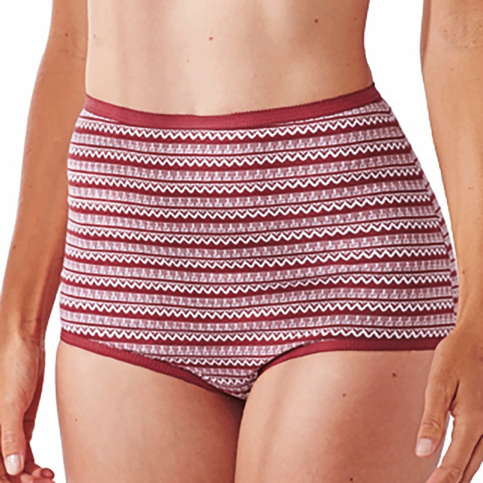 Cozee Corner&reg; 10-Pack Cotton Panties, Red Fair Isle, large