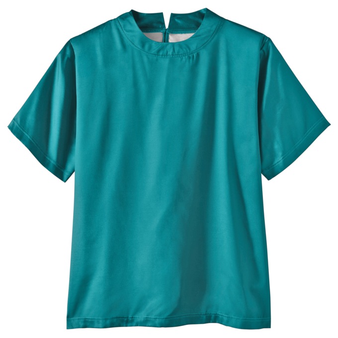 Satin Blouse, Emerald, large