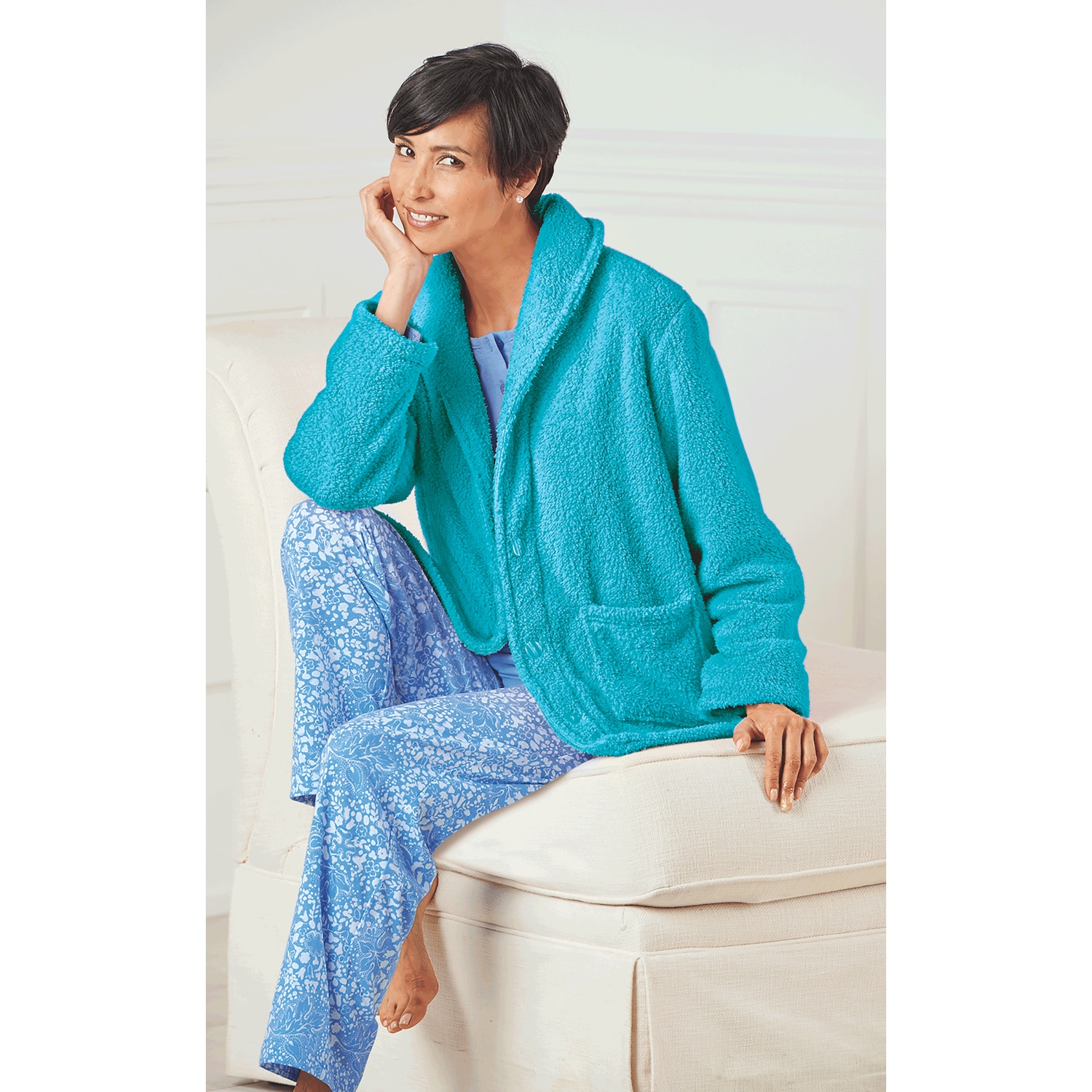 Fleece Bed Jacket & Wrap Robe Amerimark