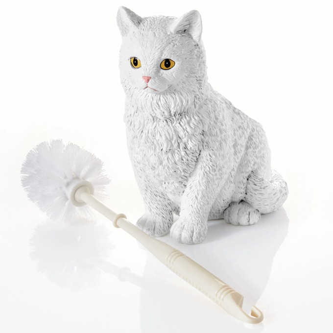 2-Piece Cat Toilet Brush Set, , large