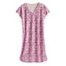 Lace Trim Nightshirt, Rose Print, large