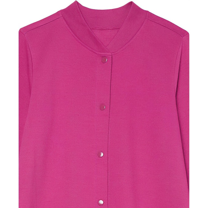 Solid Snap Front Robe, Plumberry, large