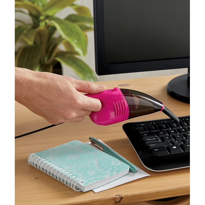 Desktop USB Vacuum, Pink, large