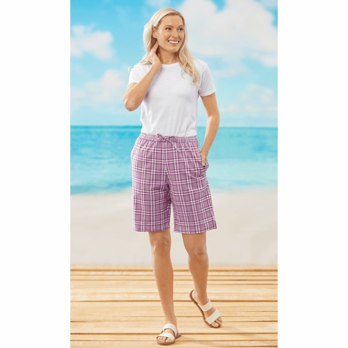 Plaid Walking Shorts, , large