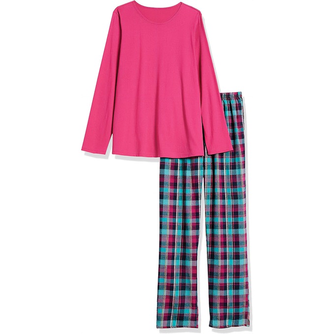 Women's Plaid Flannel PJ Set, Boysenberry, large