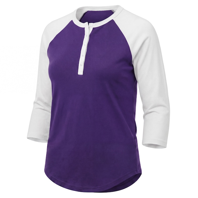 Women's Cotton Henley Baseball Top, , large