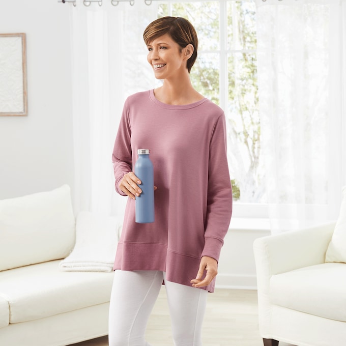 Hi-Low Pleated-Back Tunic, , large