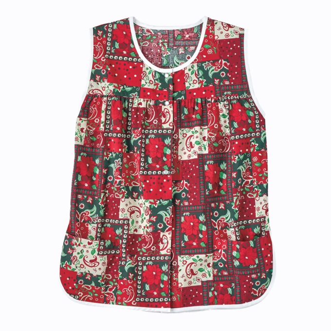 Easy-Care Button-Front Cobbler Apron, , large