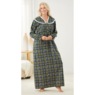 Flannel Nightgown with Lace Trim, , large