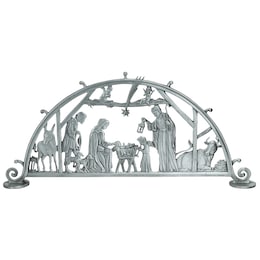Silver Standing Nativity Scene, , large