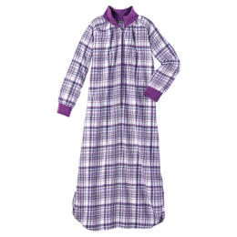 Flannel Zip-Front Lounger, , large