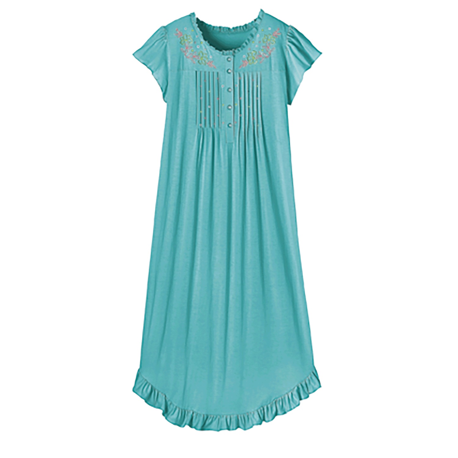 Knit Gown With Embroidery Amerimark