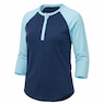 Women's Cotton Henley Baseball Top, , large