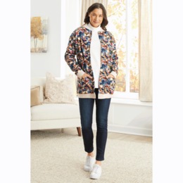 Snap-Front Cotton-Blend Women's Cardigan, , large