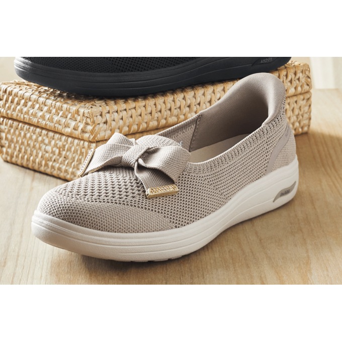 Skechers Women's Slip-Ins Arch Fit Inspire Gemma Slip-On with Memory Foam Footbed and Bows, , large