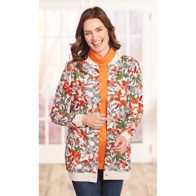 Snap-Front Cardigan, , large