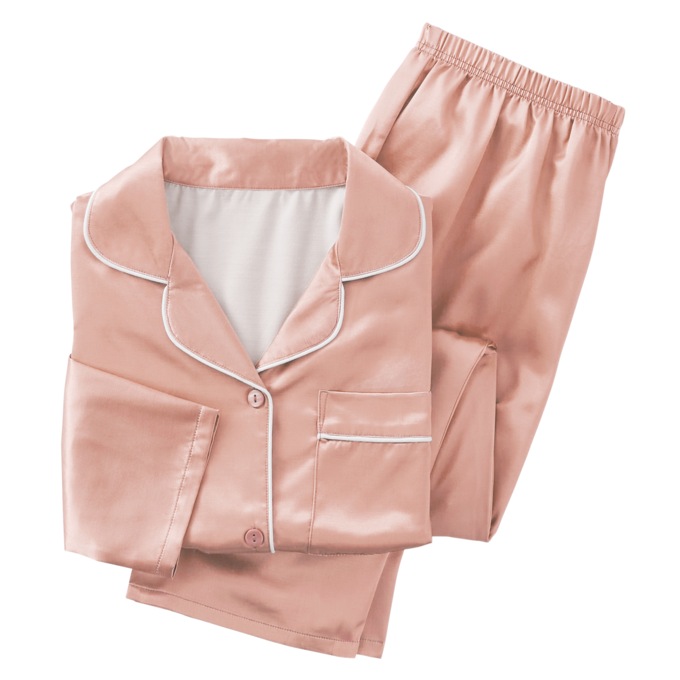 Satin Pajamas, Rose Gold, large