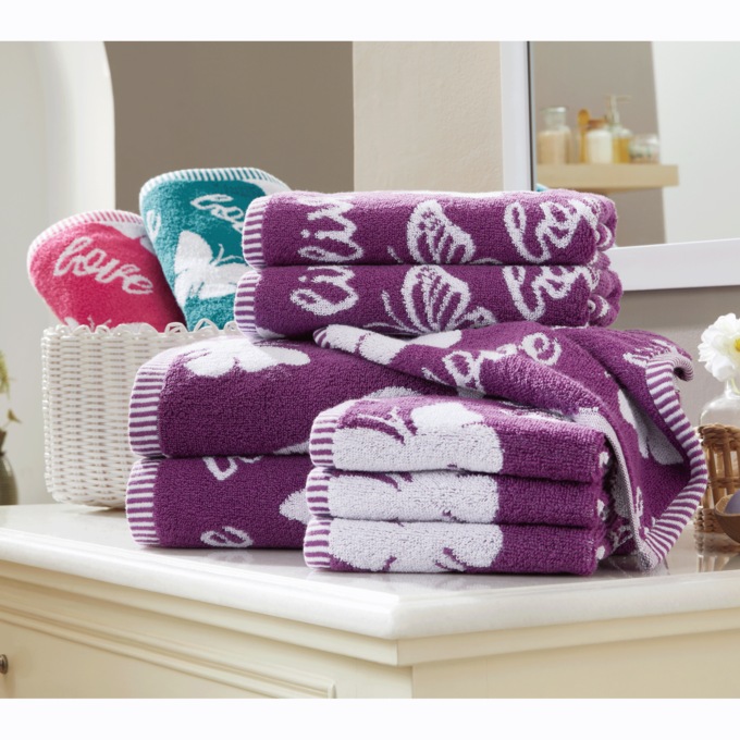 Color Connection 8-Piece Butterfly Towel Set, , large