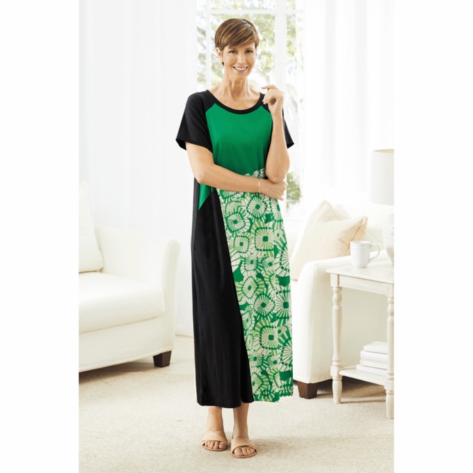 Colorblock Maxi Dress, , large