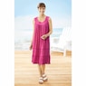 Crinkle Cotton Tiered Dress, , large